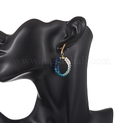 Boucles d'oreilles pendantes en apatite naturelle&nbsp;EJEW-JE07229-01