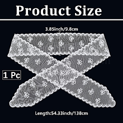 Polyester-Stickerei-Spitze Bowknot lange Schal Gürtel für Frauen&nbsp;AJEW-WH20070-194B