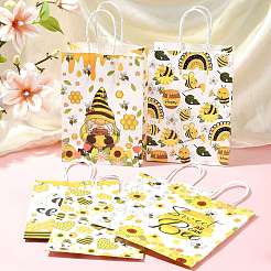 12 Stück rechteckige Papiertüten mit Bienenmotiv in zwei Farben&nbsp;CARB-FS0001-08