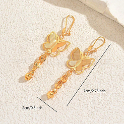 Boucles d'oreilles créoles à pampilles papillon en laiton&nbsp;GT6023