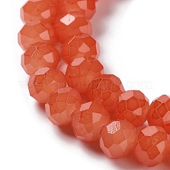 Perles de verre imitation jade cuites au four&nbsp;DGLA-A034-J4MM-A12