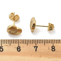 Boucles d'oreilles en laiton plaqué micro pavé de zircons cubiques transparents&nbsp;EJEW-K299-01G-Q