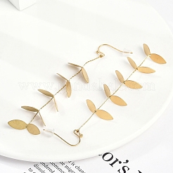 Orecchini a bottone a forma di foglia in acciaio inossidabile 304 per donna&nbsp;EJEW-R008-02G