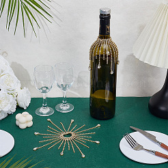 2 breloque pour verre à vin en verre et strass en fer&nbsp;HJEW-OC00383