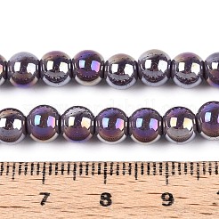 Chapelets de perles en verre opaque électrolytique&nbsp;GLAA-T032-P6mm-AB15