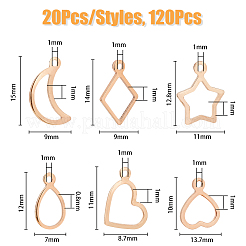 120 pièce de 6 breloques en acier inoxydable 304 de style&nbsp;STAS-DC0014-93