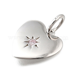 925 breloques en zircon cubique transparent en argent sterling&nbsp;STER-V001-01P-10