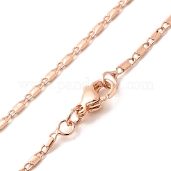 Colliers à maillons ovales en laiton plaqué rack de 1.5 mm pour femmes et hommes&nbsp;MAK-L044-32RG
