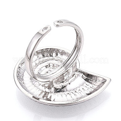 Anelli polsino aperto regolabile in ottone per donna&nbsp;RJEW-N051-01A-P