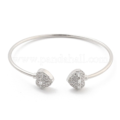 Bracciali rigidi in ottone placcato a cremagliera con micro pavé di zirconi cubici&nbsp;BJEW-C073-01P