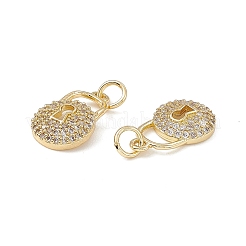 Pendentifs avec zircon cubiques à micro-pavés en laiton&nbsp;KK-E068-VB119
