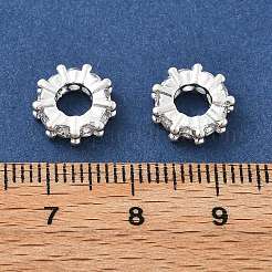 Perle europee in zircone chiaro con micro pavè di zirconi chiari&nbsp;KK-R216-12S