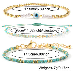 3 Stück Armband-Set aus Messing&nbsp;WN5918-1