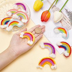 10 stücke 5 farben handarbeit filz nadel filzen regenbogen ornamente&nbsp;AJEW-BC0001-98