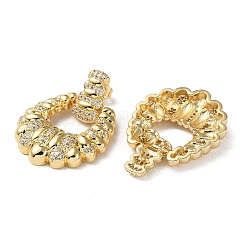 Boucles d'oreilles pendantes en laiton plaqué micro pavé de zircone cubique&nbsp;EJEW-M230-04G