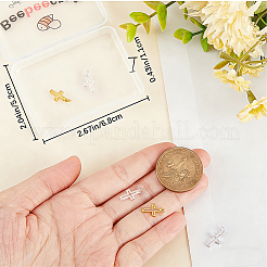 6 pieza 2 colores 925 dijes de cruz de plata esterlina&nbsp;STER-BBC0009-97