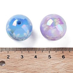 Perline acriliche iridescenti arcobaleno stampate e placcate UV&nbsp;OACR-O008-01