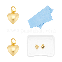 2 pz. 925 ciondoli a forma di cuore gonfio in argento sterling con anelli di congiunzione&nbsp;STER-UN0001-61G