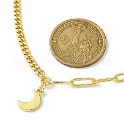Colliers à pendentif en laiton avec chaînes gourmettes et trombones&nbsp;NJEW-JN04608-02