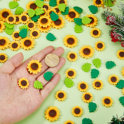 100 Stück 3 Arten undurchsichtige Harz Cabochons&nbsp;RESI-HS0001-07