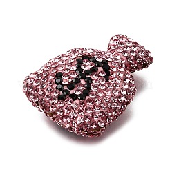 Handgemachte Fimo-Perlen Strass&nbsp;CLAY-Z006-04D