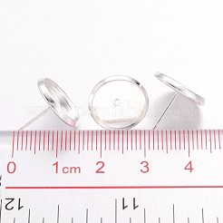 Montature per orecchini in ottone placcato color argento&nbsp;X-IFIN-Q005-S-NF