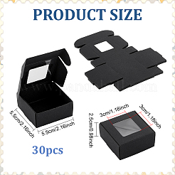 30 boîte cadeau de rangement carrée pliable en papier avec fenêtre visible&nbsp;CON-PH0003-62C