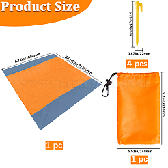 Esterilla de picnic cuadrada de poliéster impermeable con 4 estaca&nbsp;AJEW-WH20080-37B