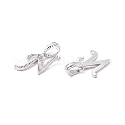 Ciondoli con lettere in ottone eco-compatibili con placcatura a cremagliera&nbsp;KK-K265-02P-N