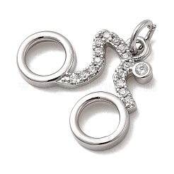 Pendentifs avec zircon cubiques à micro-pavés en laiton&nbsp;KK-H092-09A-P