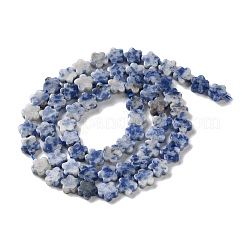 Fili di perle di diaspro macchia blu naturale&nbsp;G-B138-C03-01