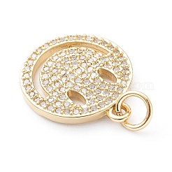 Pendenti in zirconi cubici trasparenti in micro pavè di ottone&nbsp;X-ZIRC-Z014-08G