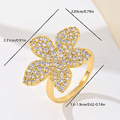 Bagues en laiton avec micro pavé de zircone cubique pour femmes&nbsp;YY3691-1