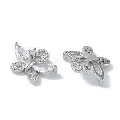 Latón micro pavimenta claro cubic zirconia encantos&nbsp;KK-H482-09P-01