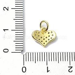 Charms de circonita cúbica con micropavé de latón con tema de corazón&nbsp;KK-H475-56G-06