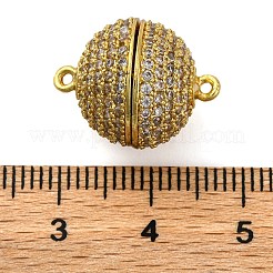 Fermoirs magnétiques en zircone cubique transparent micro pave en laiton&nbsp;KK-A230-02A-G