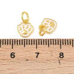 925 Anhänger mit Pfotenabdruck aus Sterlingsilber und weißer Emaille&nbsp;STER-A049-05G