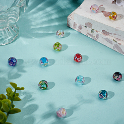 24 Stück 12 Stile handgefertigte transparente Glas- und Bunte Malerei-Perlen-Sets&nbsp;GLAA-GO0001-23
