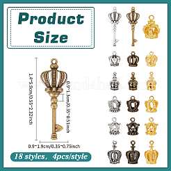 72 pz 18 stili pendenti in lega di stile tibetano&nbsp;FIND-PH0061-87