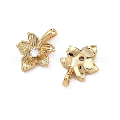 Breloques en laiton Shegrace avec micro-pavé de zircone cubique transparente&nbsp;XGRQ2O693-424G