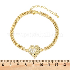Micro ottone spianare Braccialetti di collegamento zirconi&nbsp;LS-BJEW-M050-06G-03