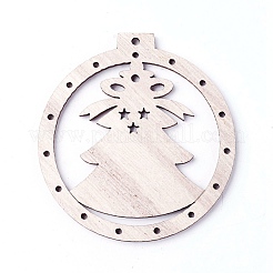 Grandes colgantes de madera sin teñir&nbsp;WOOD-F007-02