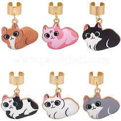 6 pendentif stéthoscope en alliage émaillé de 6 couleurs&nbsp;HJEW-SP0001-40