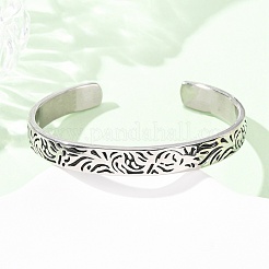 Bracciali rigidi in acciaio inossidabile 304 incisi&nbsp;BJEW-P386-02AS