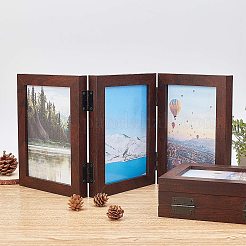Aufklappbare Bilderrahmenbox aus Holz&nbsp;DIY-WH0162-27B