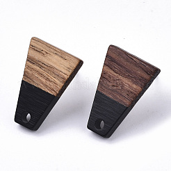 Accessoires de boucles d'oreilles en résine et bois de noyer&nbsp;MAK-N032-001A-B01