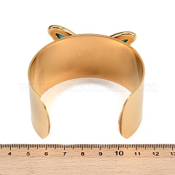 Braccialetti a polsino in acciaio inossidabile 304 e acrilico per donna&nbsp;BJEW-A049-05G-02