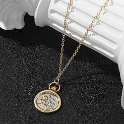 Collane con ciondolo tarocchi dodici costellazioni in ottone&nbsp;NJEW-Q006-01E-G