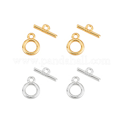 4 Satz Knebelverschlüsse aus Sterlingsilber in 2 Stilen&nbsp;STER-PH0003-87