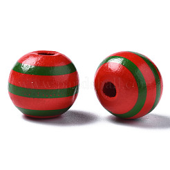 Perles européennes en bois naturel peint&nbsp;WOOD-S057-047A